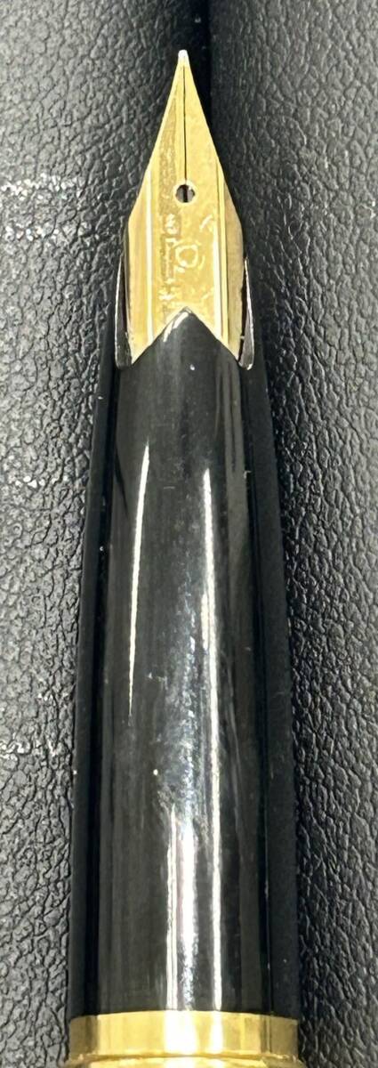 【D2845SS】PLATINUM プラチナ 万年筆 18K 細字 ゴールドカラー ブラック 筆記具 ペン コレクションの画像4