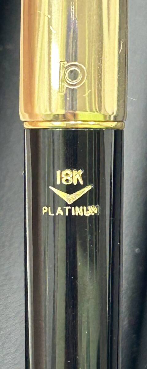 【D2845SS】PLATINUM プラチナ 万年筆 18K 細字 ゴールドカラー ブラック 筆記具 ペン コレクションの画像3