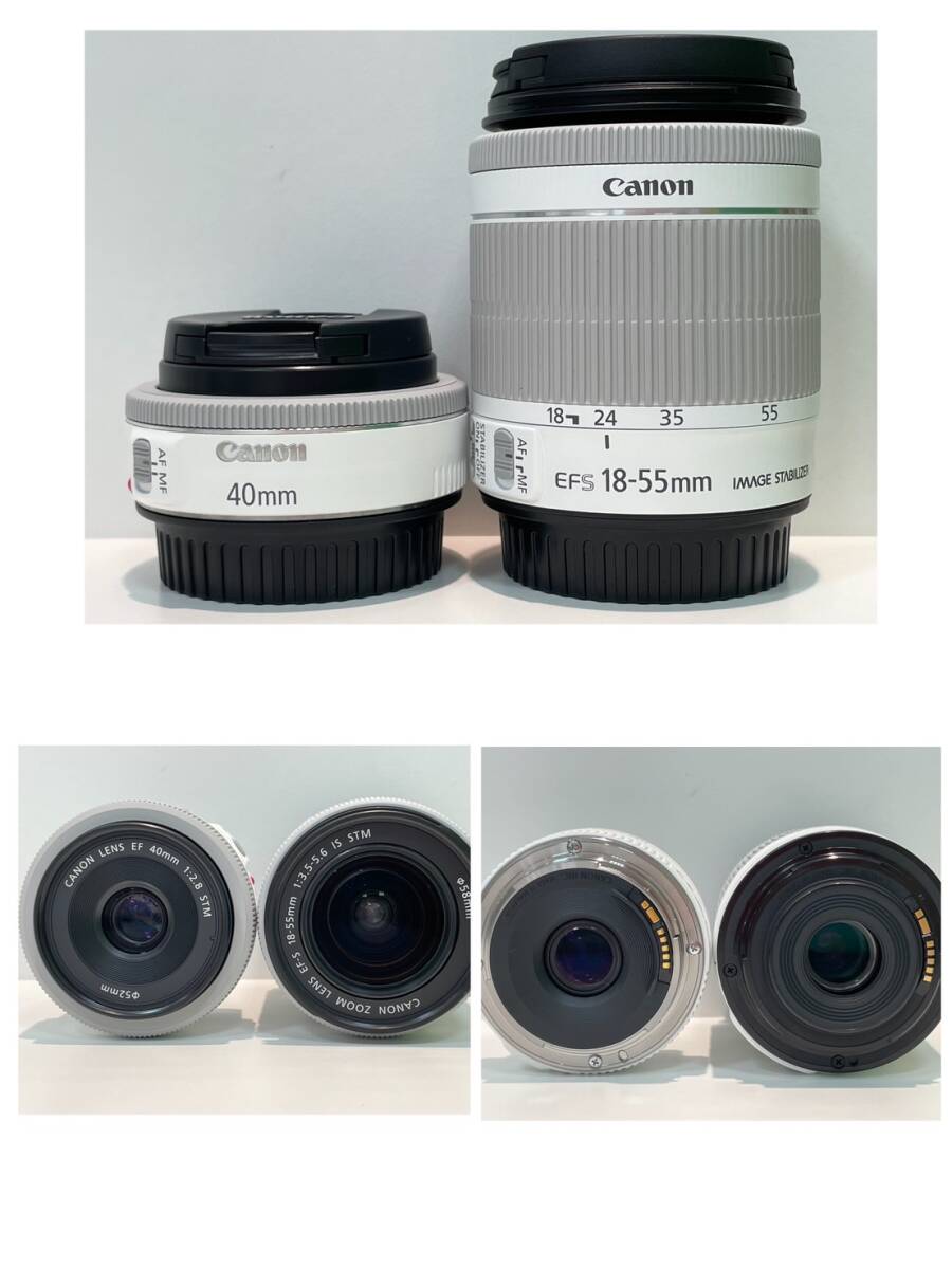 【B14161CK】極美品 Canon キャノン EOS Kiss X7 ダブルレンズキット 40mm 18ー55mm デジタル 一眼レフカメラ SD8GB付 シャッター回数20回の画像9