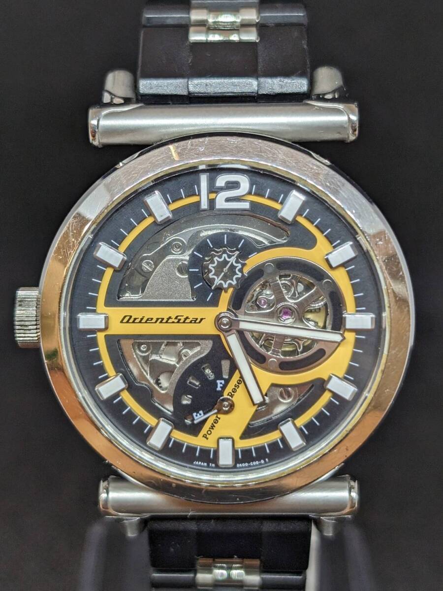 [B14447AK]ORIENT STAR Orient Star DK00-C0 retro Future skeleton SS self-winding watch men's wristwatch operation goods 