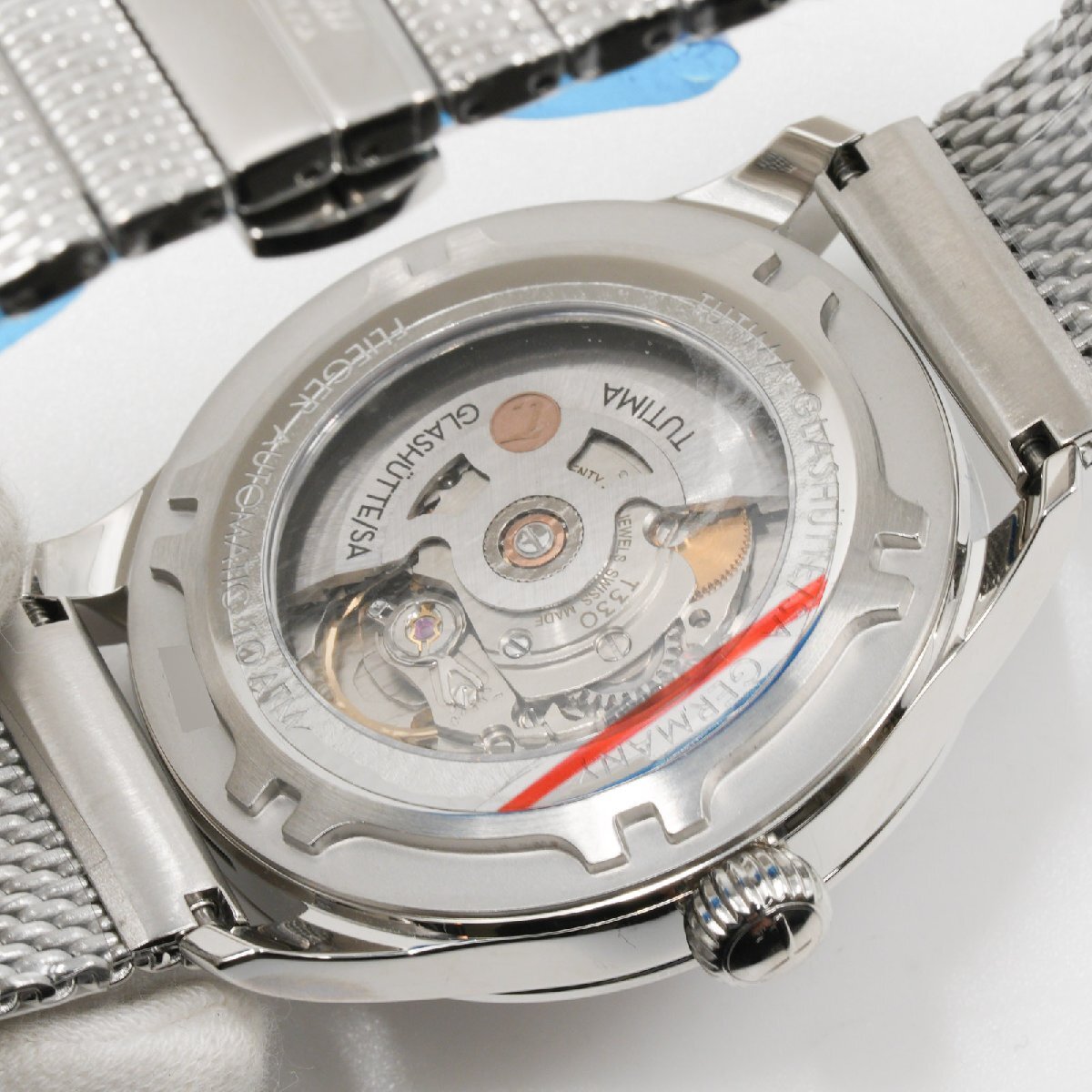チュチマ TUTIMA 腕時計 フリーガー スカイ Flieger Sky 6105-26 赤文字盤 メンズ 自動巻 未使用品 [質イコー]_画像8