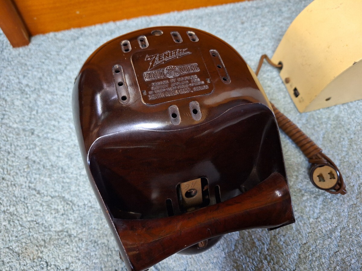 超貴重 1937年～38年 アメリカ ゼニス社製 ラジオナース(ラジオ受信機) ガーディアン・イヤー(マイク) ペア デザインはイサム・ノグチ の画像3