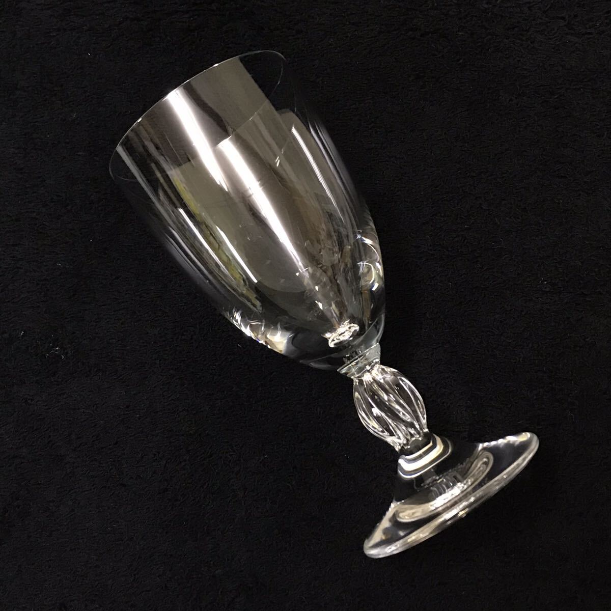 ●送料無料 未使用品 LALIOUE ラリック ペア ワイングラス 2客 高さ 約14cm・約200ml/クリスタルガラス グラス シャンパングラス ロータスの画像9