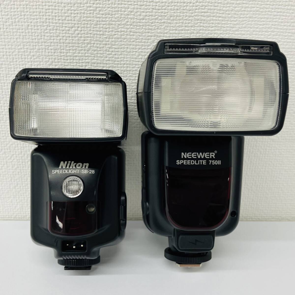 C012-SG2-58 Nicon ニコン SB-28 NEEWER ニューワー 750ll SPEEDLITE ライト ストロボ 2点セット No.2311824 通電確認済_画像3