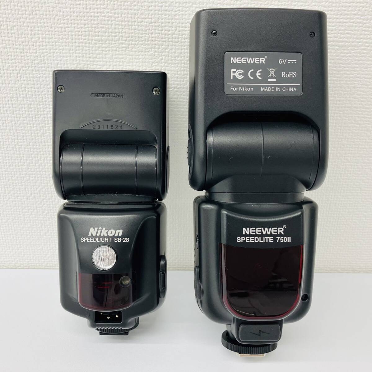 C012-SG2-58 Nicon ニコン SB-28 NEEWER ニューワー 750ll SPEEDLITE ライト ストロボ 2点セット No.2311824 通電確認済_画像8