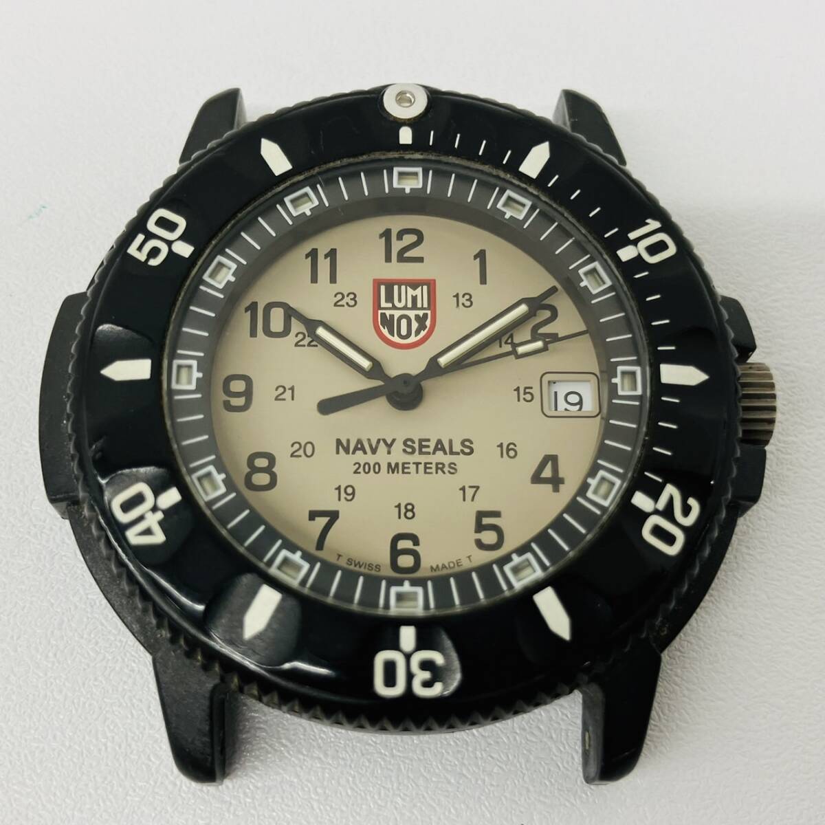 E006-SG2-143◎LUMINOX ルミノックス NAVY SEALS デイト 時計 フェイスのみ メンズ 3000/3900シリーズ リューズ動作確認済 クォーツ不動の画像1