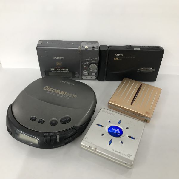 F229-H15-2928 SONY KENWOOD AIWA ポータブルプレーヤー 5点セット MD カセット CD など オーディオ機器の画像1