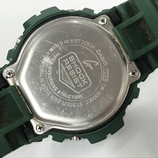 G263-SG2-258◎ CASIO カシオ G-SHOCK Gショック DW-6900CC グリーン メンズ デジタル 稼働 腕時計 ラウンド_画像6