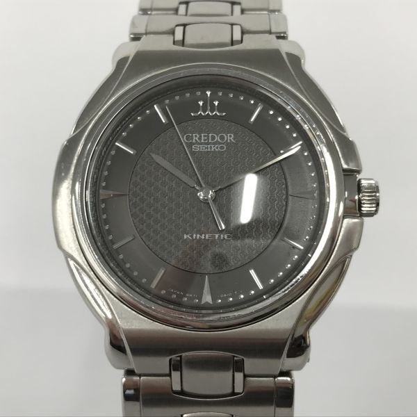 G283-O46-325◎ SEIKO セイコー CREDOR クレドール 4M71-0A10 メンズ 稼働 腕時計 ラウンド ブラック文字盤_画像1