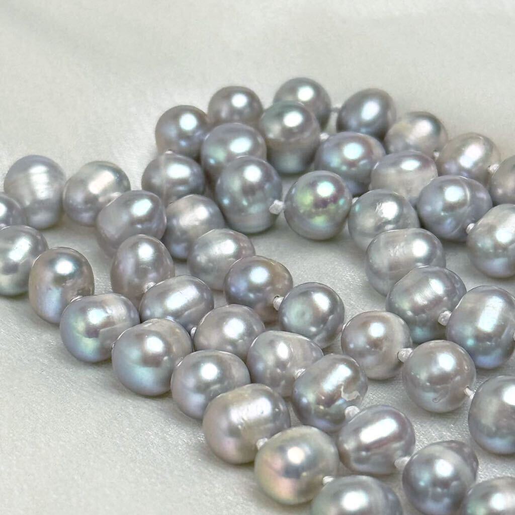 綺麗！蝶々！天然パールネックレス8mm pearl necklace jewelry 85cm