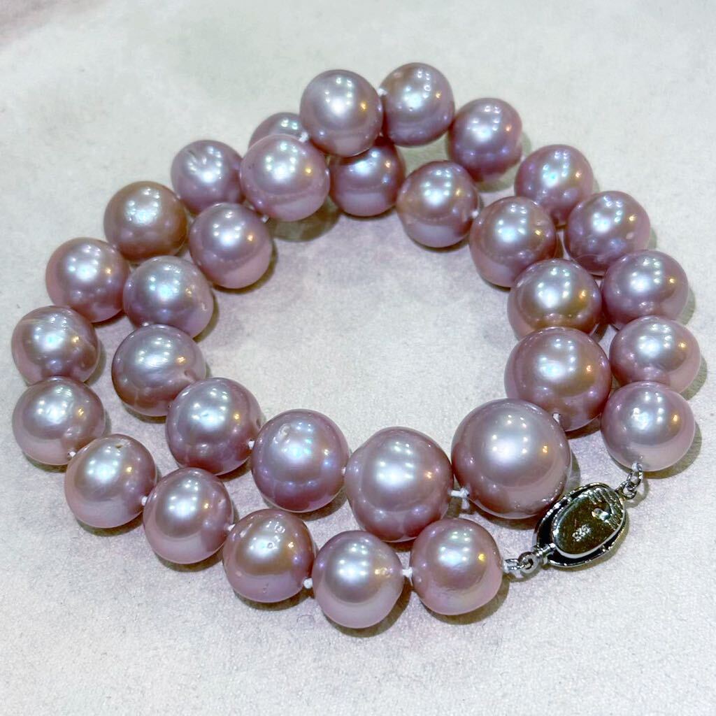  high quality natural pearl necklace . gloss . purple pearl necklace have .12-16mm beautiful 