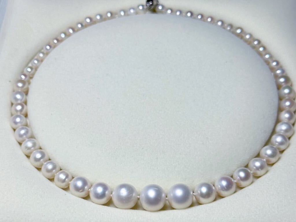 南洋パール6-13mm 本真珠ネックレス 43cm 天然パールネックレスの画像1
