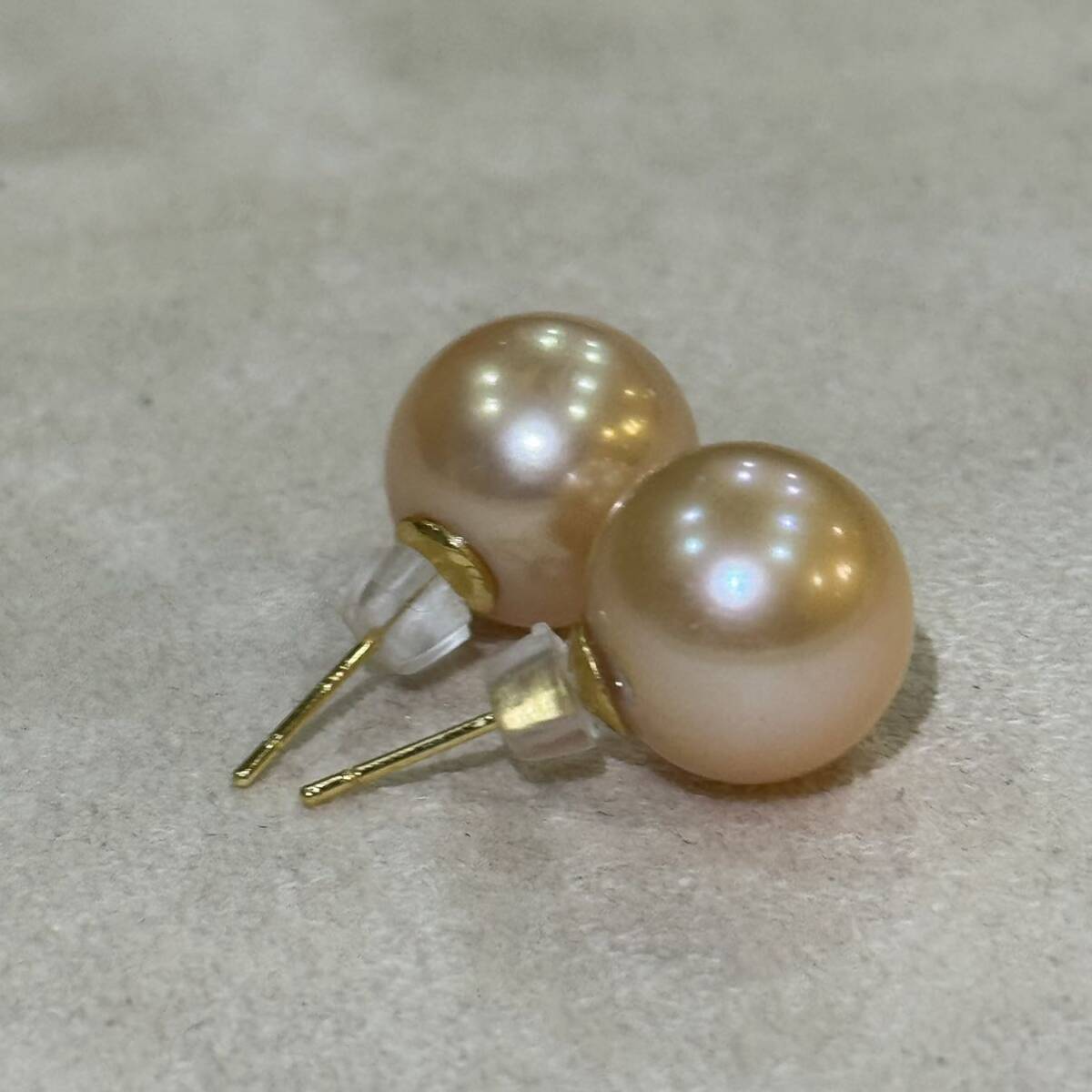 綺麗！南洋パールピアス12mm k18仕上げシルバー照り艶抜群 天然 光沢抜群 パールピアス jewelry pearl
