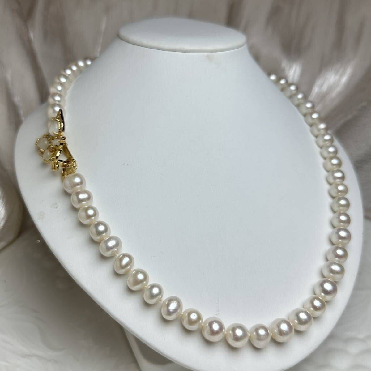 花珠級本真珠ネックレス9mm 55cmnecklace Pearl jewelry ロングネックレス_画像4