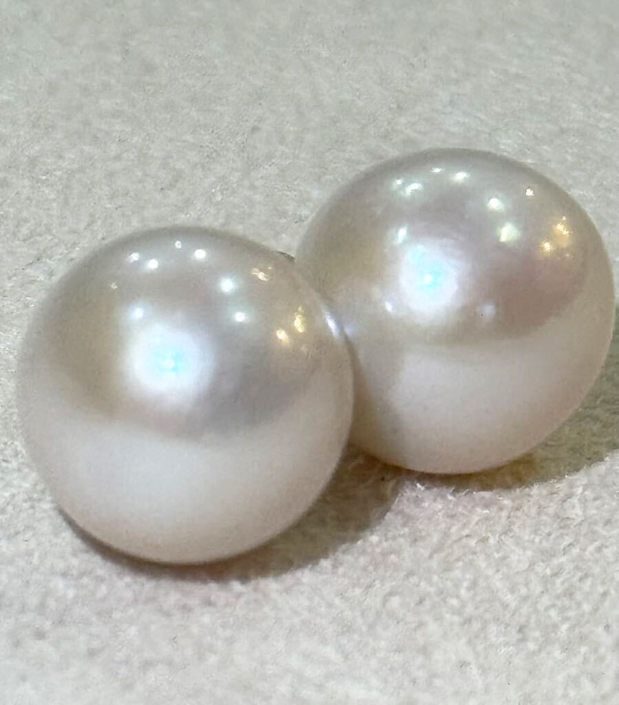 k18刻印AU750綺麗！南洋パールピアス12mm jewelry 天然 pearl 光沢抜群 照り艶抜群 