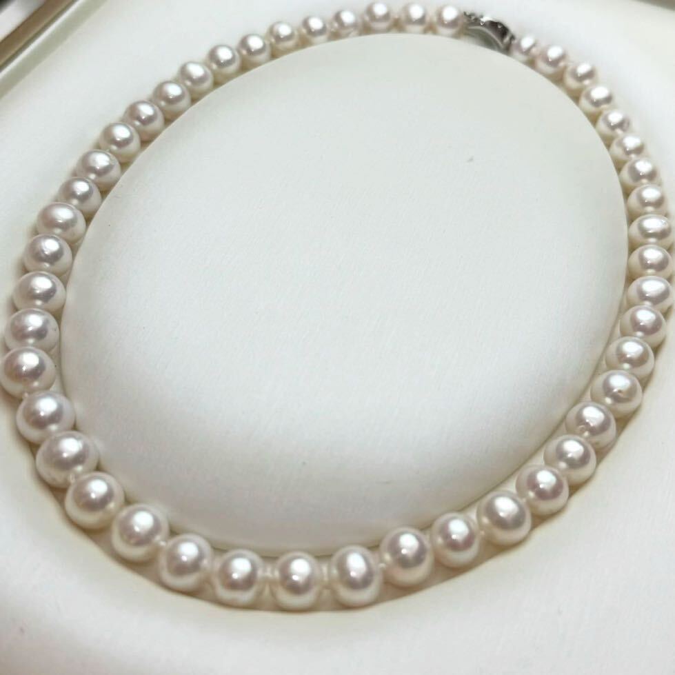 花珠級本真珠ネックレス10mm 天然パールネックレス42cm ホワイトピンク パール 真珠ネックレス天然_画像2