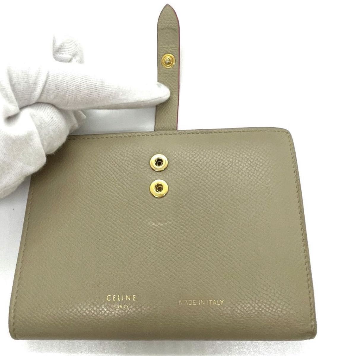CELINE セリーヌ ミディアム ストラップ 財布 二つ折り財布 CELINE セリーヌ ミディアム ストラップ 財布 二つ折り財布