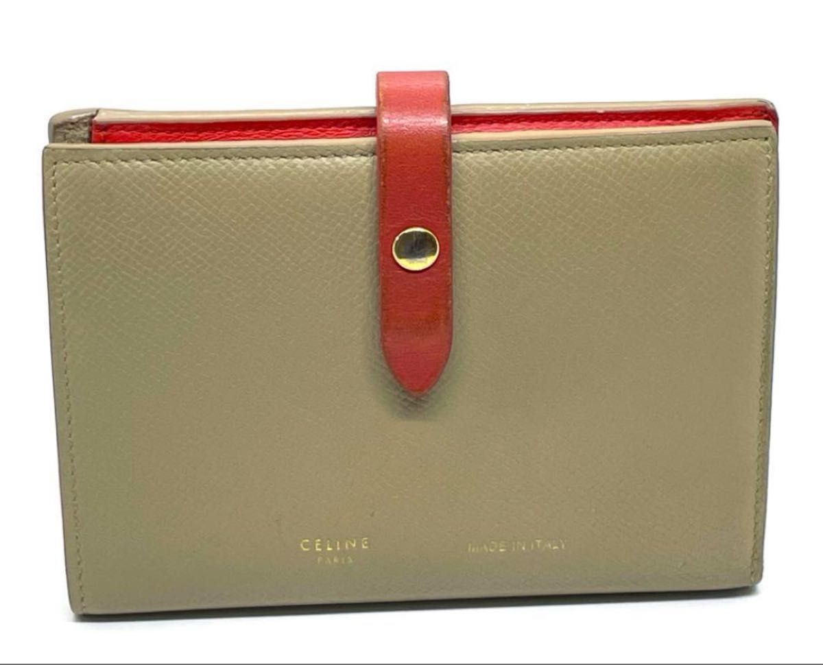 CELINE セリーヌ ミディアム ストラップ 財布 二つ折り財布 CELINE セリーヌ ミディアム ストラップ 財布 二つ折り財布
