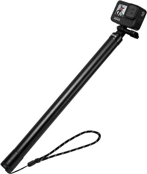 TELESIN Insta360用 GoPro用 3M 超長自撮り棒 炭素繊維 自撮り棒 40cm-300cm 6段自由伸縮 1/4ネジ付き ポールの画像1
