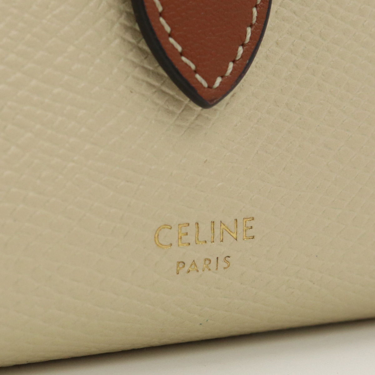 中古良品セリーヌCELINE ストラップ 三つ折りウォレット ブランド 財布 カーフ ランク：A us-2 レディース_画像6