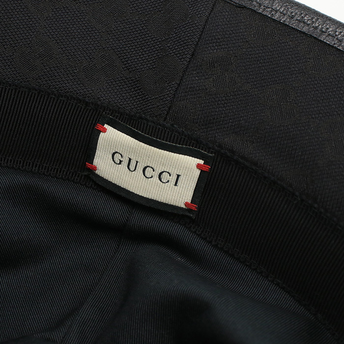 中古良品グッチGUCCI ダブルG付き バケットハット GGキャンバス 576587 4HG53 1000 ブラック系　 ランク：A us-2 メンズ_画像3