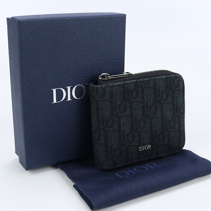  used good goods Dior Christian Dior Zip wallet Dior ob leak 2ESBC092YSE 03EU black group rank :A us-2 men's 