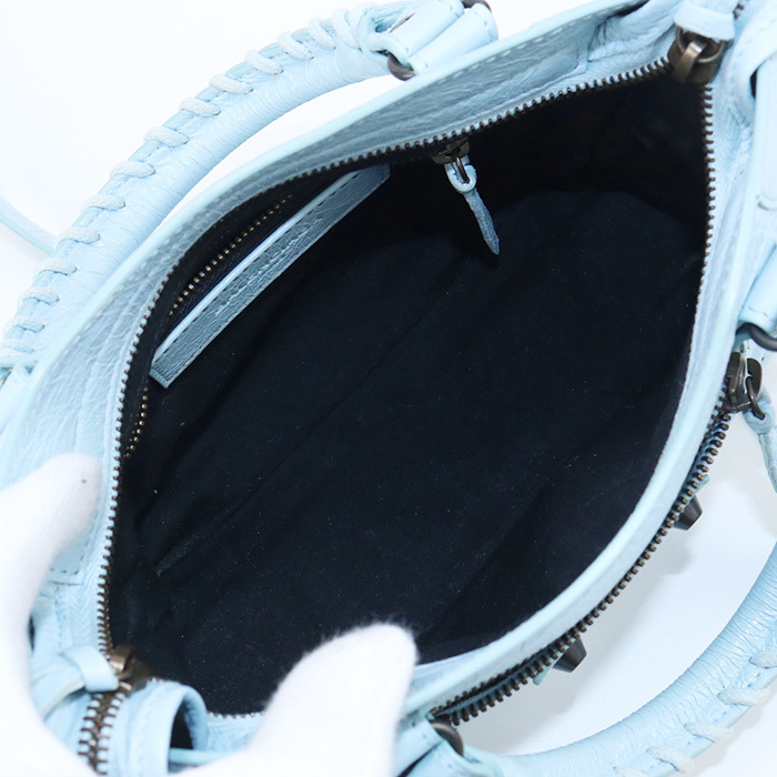 中古良品バレンシアガBALENCIAGA クラシック ミニ シティ 300295 ブルー系　 ランク：A us-2_画像3