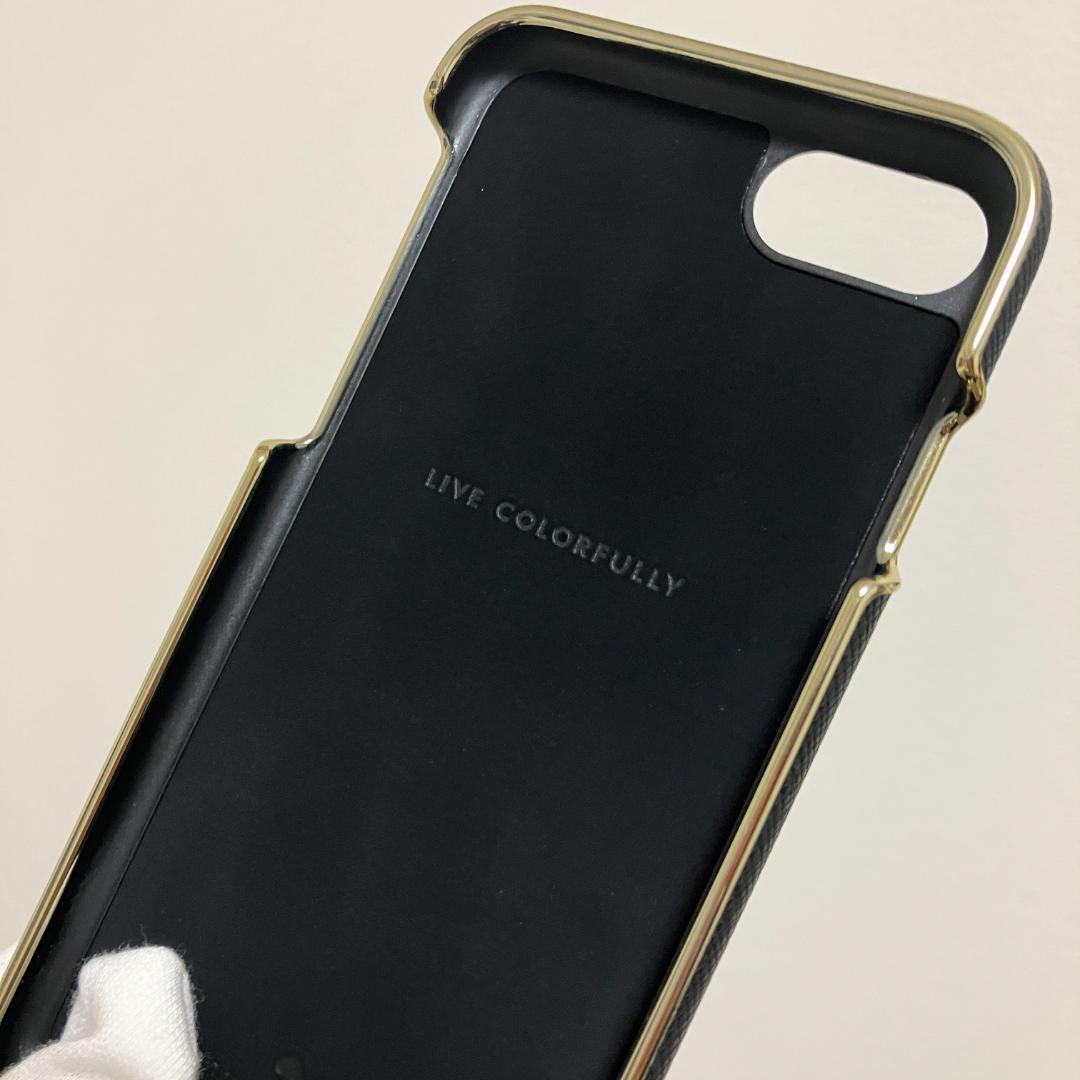 新品未使用★一つのみ★レア★即発送★kate spade◆ケイトスペード★iphone7/8/SE2/SE3★レザー調★ゴールドプレートロゴ★ハードケース★の画像8