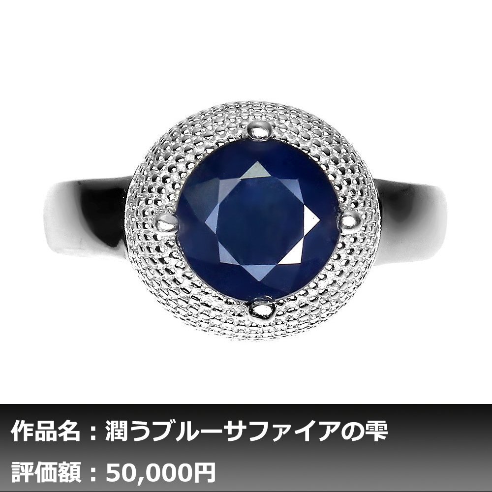 【1円新品】イケゾエガレ｜3.00ct 天然ブルーサファイア K14WG仕上リング 14号｜作家モノ｜本物保証｜NGL鑑別対応の画像1