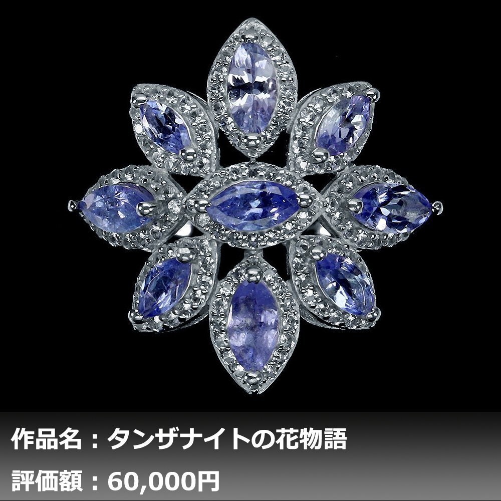 【1円新品】イケゾエガレ｜4.50ct 天然タンザナイト&トパーズ K14WG仕上リング 21号｜作家モノ｜本物保証｜NGL鑑別対応の画像1