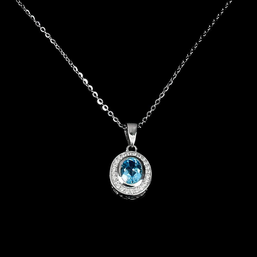 [1 jpy new goods ]ikezoe galet l1.00ct natural blue topaz diamond K14WG necklace l author mono l genuine article guarantee lNGL. another correspondence 