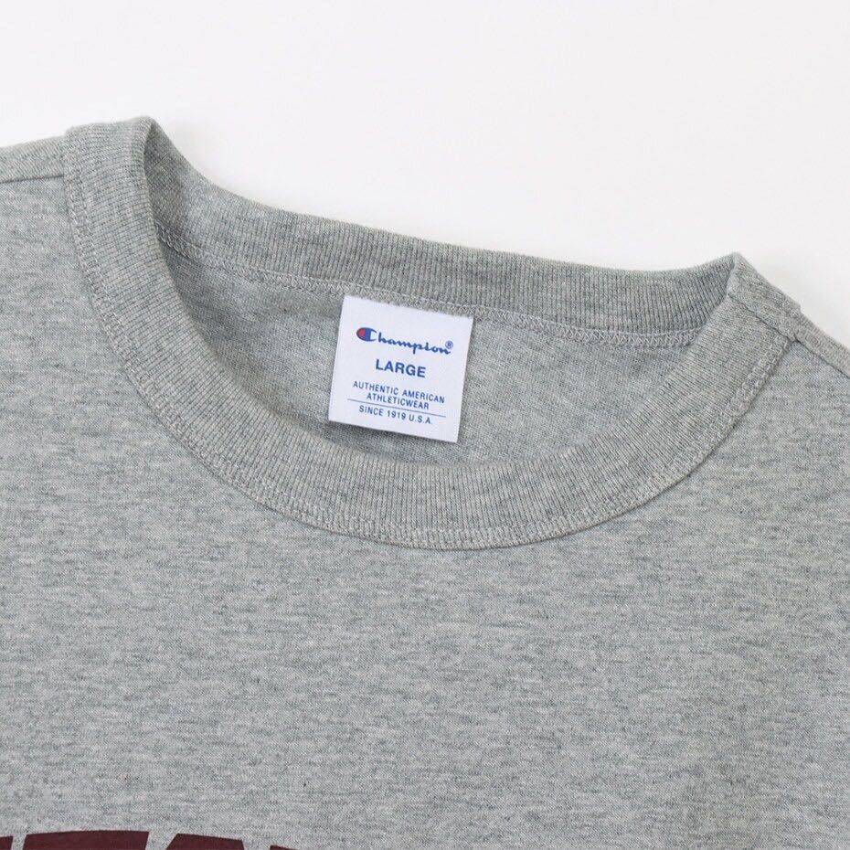 【新品未使用】Champion/チャンピオン オックスフォードグレー 染み込みプリントTシャツ XLサイズの画像4