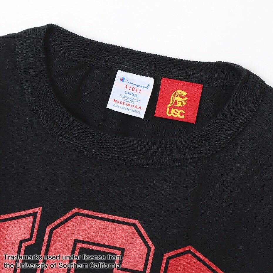 [ new goods unused ]Champion/ Champion T1011 USC university rubber print black S size (M corresponding )