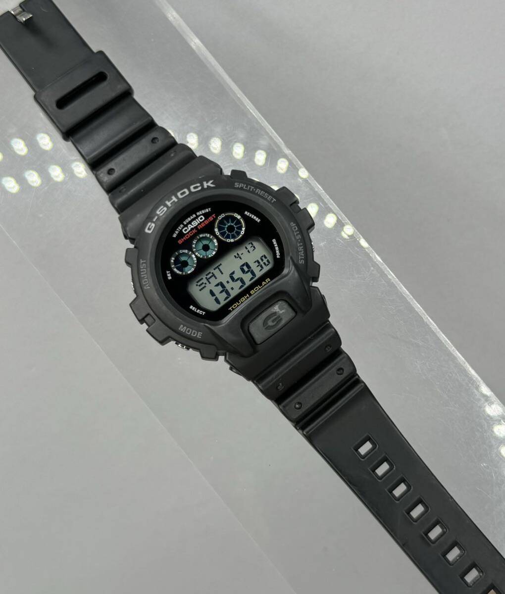 美品 CASIO G-SHOCK G-6900-1 オリジンモデル タフソーラー ブラック パープル 三つ目 オリジンモデル ELバックライトの画像10