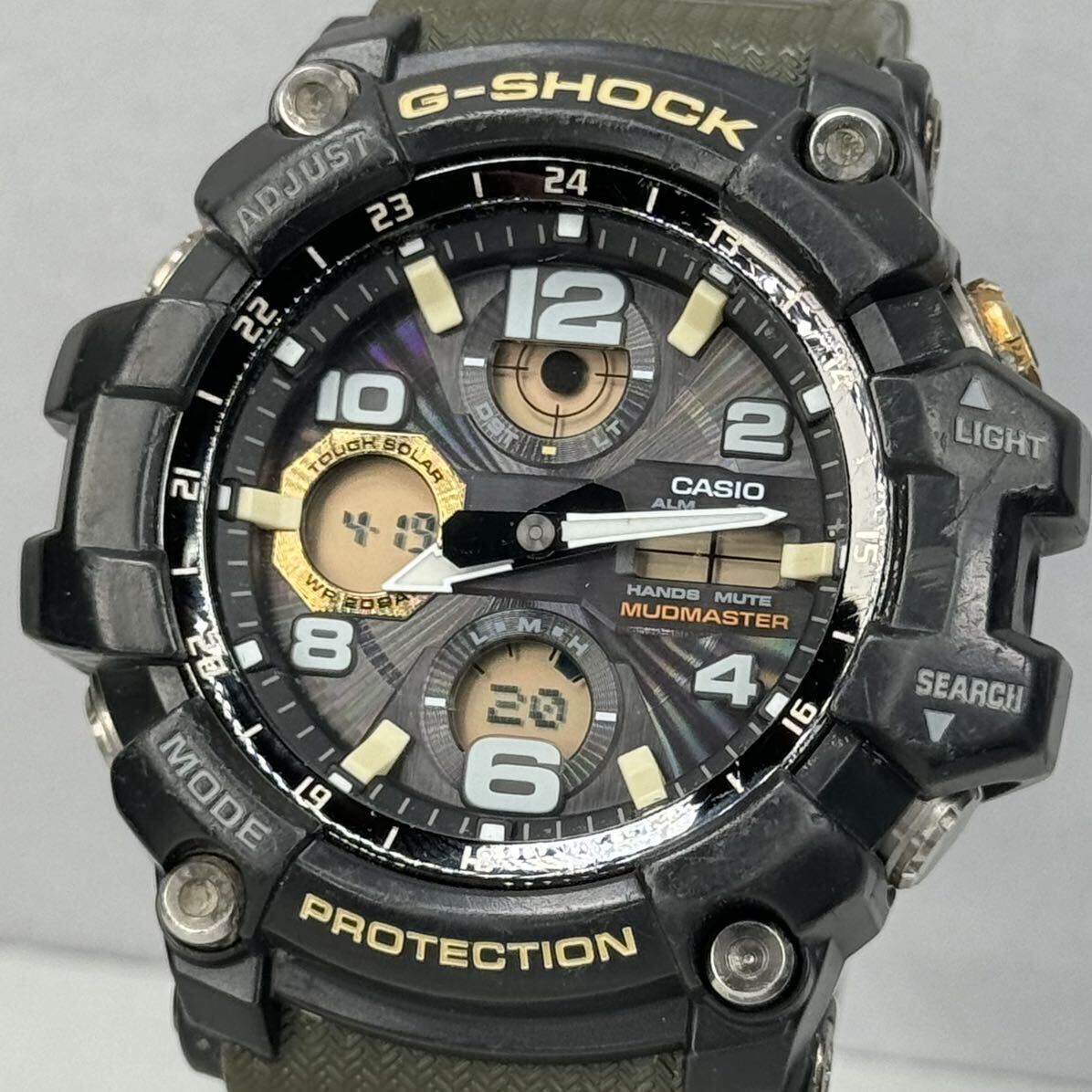 良品 G-SHOCK GWG-100-1A3JF MUDMASTERマッドマスター タフソーラー 電波受信 電波ソーラー マルチバンド6 ブラック グリーン アナデジの画像1