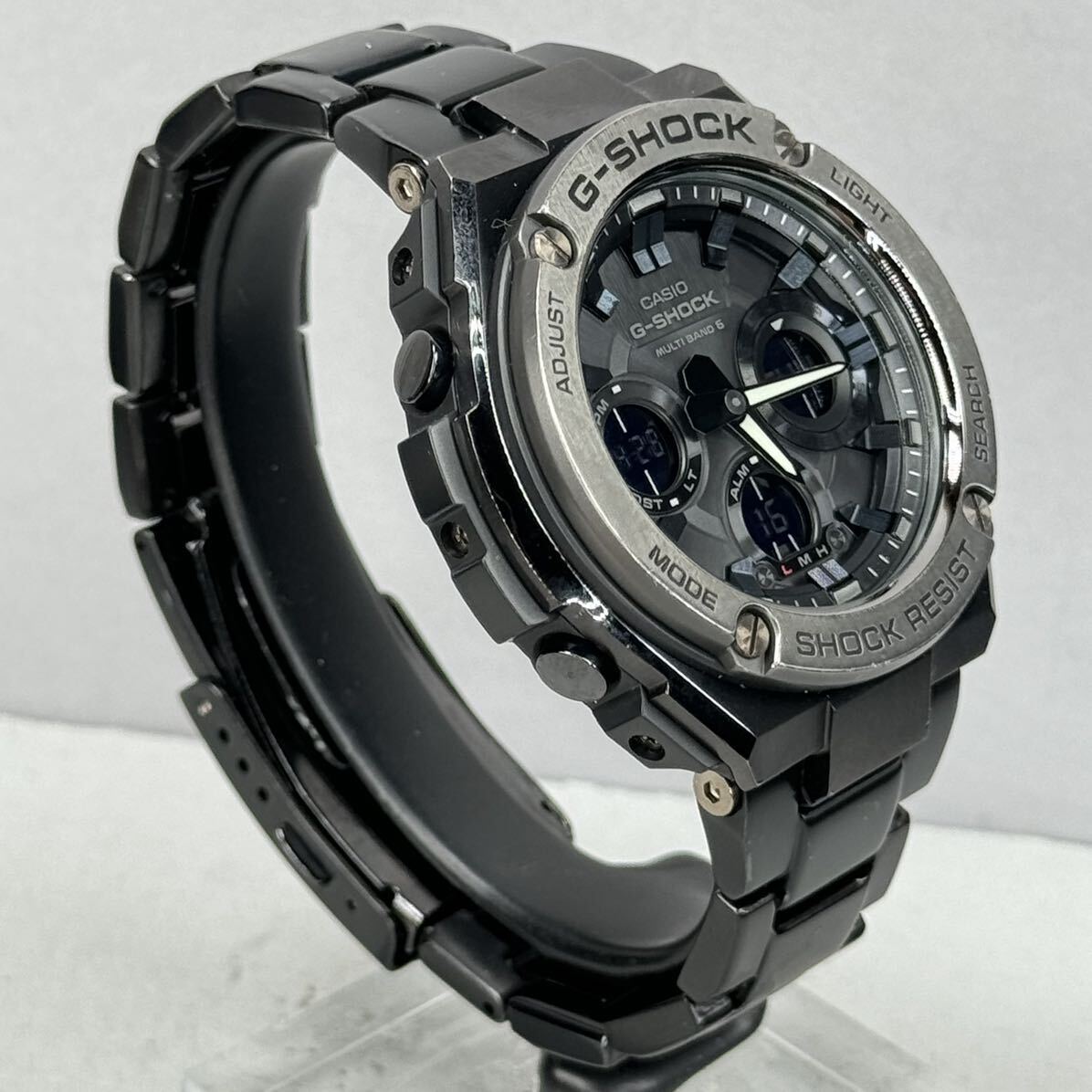 美品 G-SHOCK GST-W110BD-1AJF G-STEEL/Gスチール タフソーラー 電波受信 電波ソーラー マルチバンド6 メタルバンド ブラック_画像6