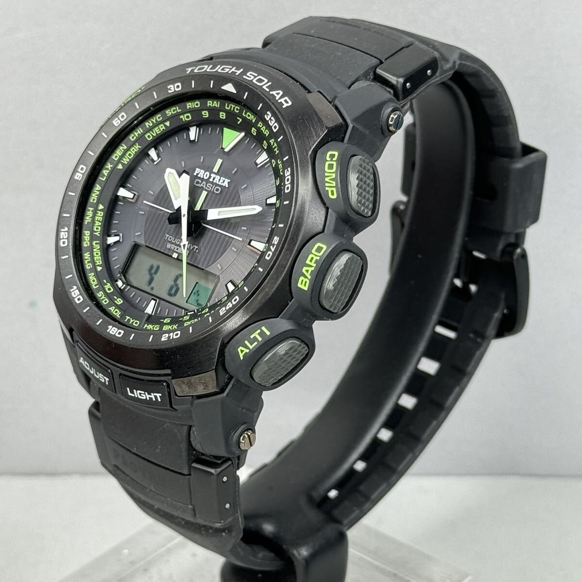 未使用同様極美品 PROTREK PRW-5100-1BJFタフソーラー 電波受信 電波ソーラー マルチバンド6 方位.気圧.温度トリプルセンサー ブラックの画像7