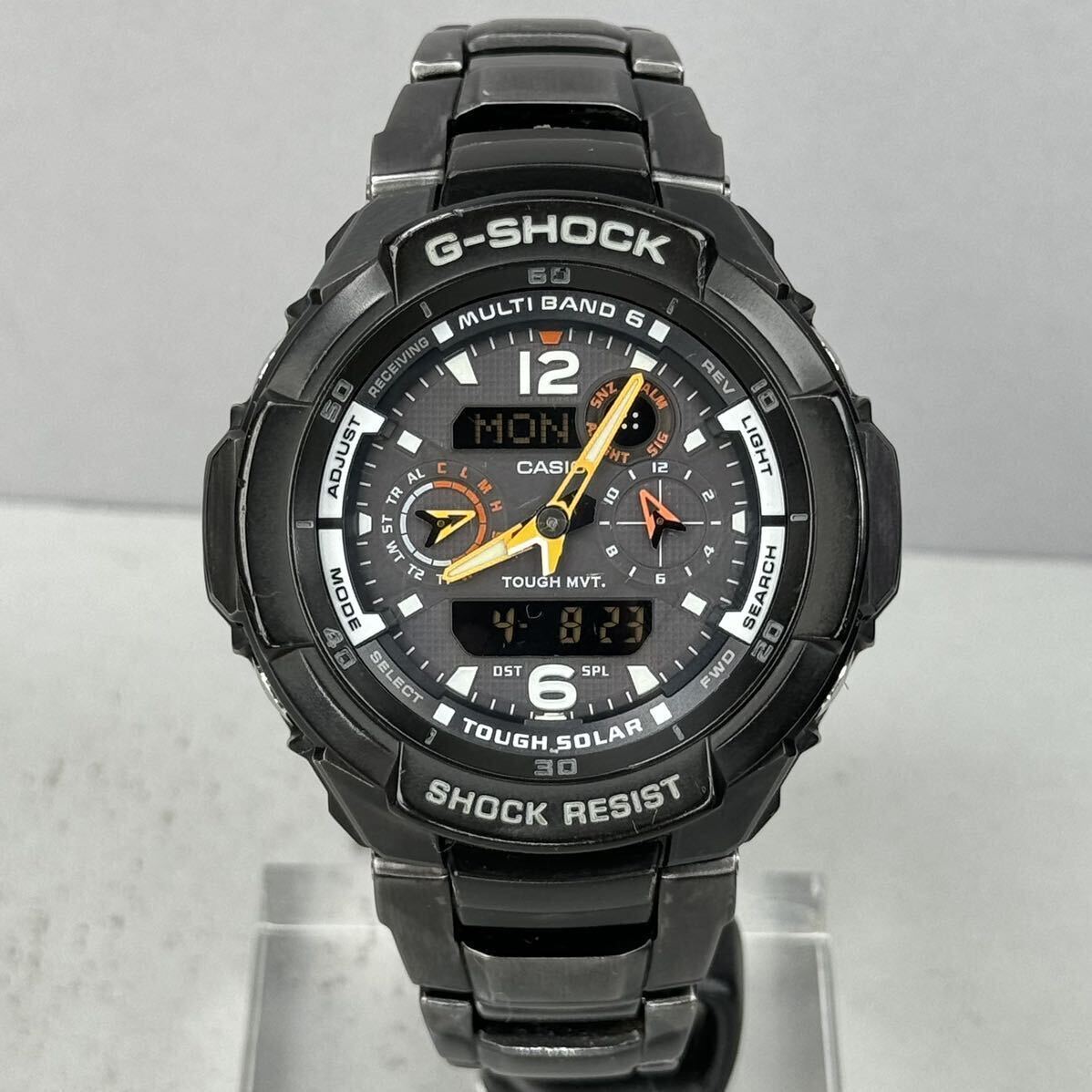 美品 G-SHOCK GW-3500BD-1AJF スカイコックピット タフソーラー 電波受信 電波ソーラー マルチバンド6 ブラック 反転液晶 メタルバンド の画像5