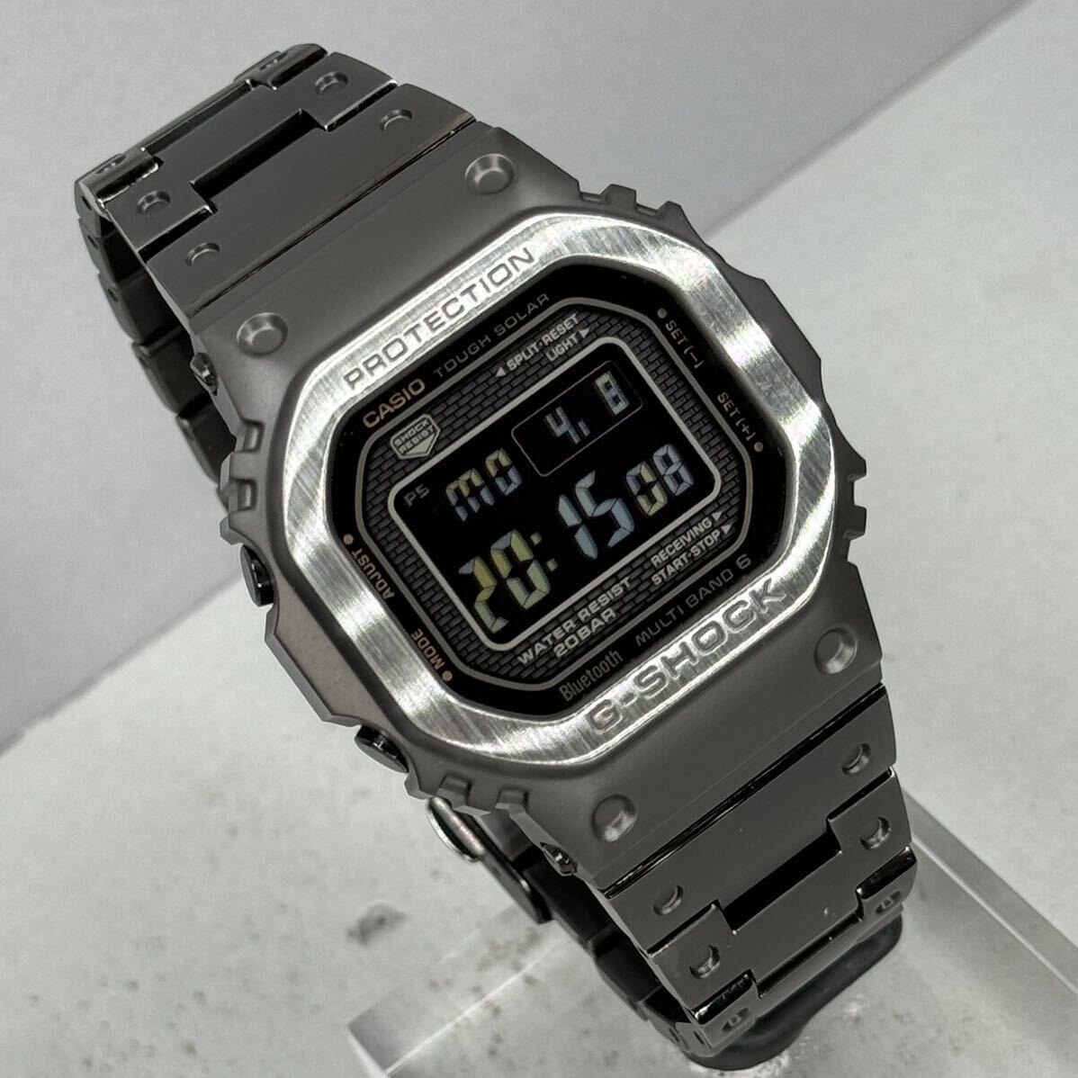 未使用同様 極美品 G-SHOCK GMW-B5000MB-1JF タフソーラー 電波受信 電波ソーラー マルチバンド6 Bluetooth搭載 メタルバンド ブラックの画像2