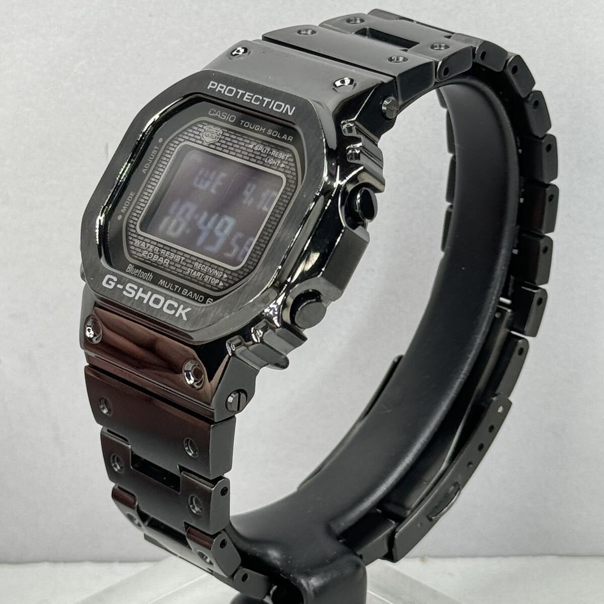 極美品 G-SHOCK GMW-B5000GD-1JF タフソーラー 電波受信 電波ソーラー マルチバンド6 Bluetooth動作モバイルリンク メタルバンド ブラックの画像7