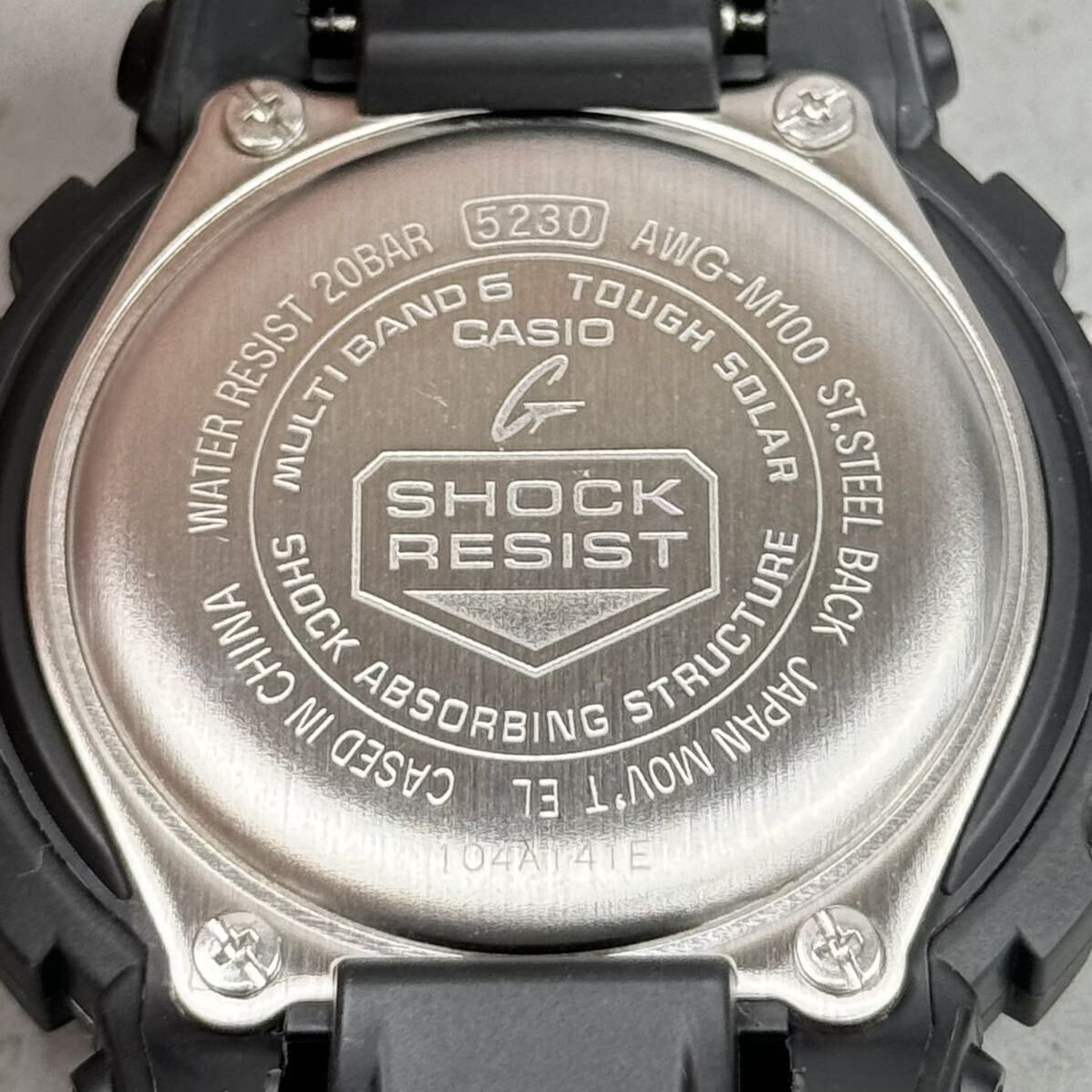 未使用同様 極美品 G-SHOCK AWG-M100-1AJF タフソーラー 電波受信 電波ソーラー マルチバンド6 アナログ/デジタルコンビ アナデジ ブラックの画像8