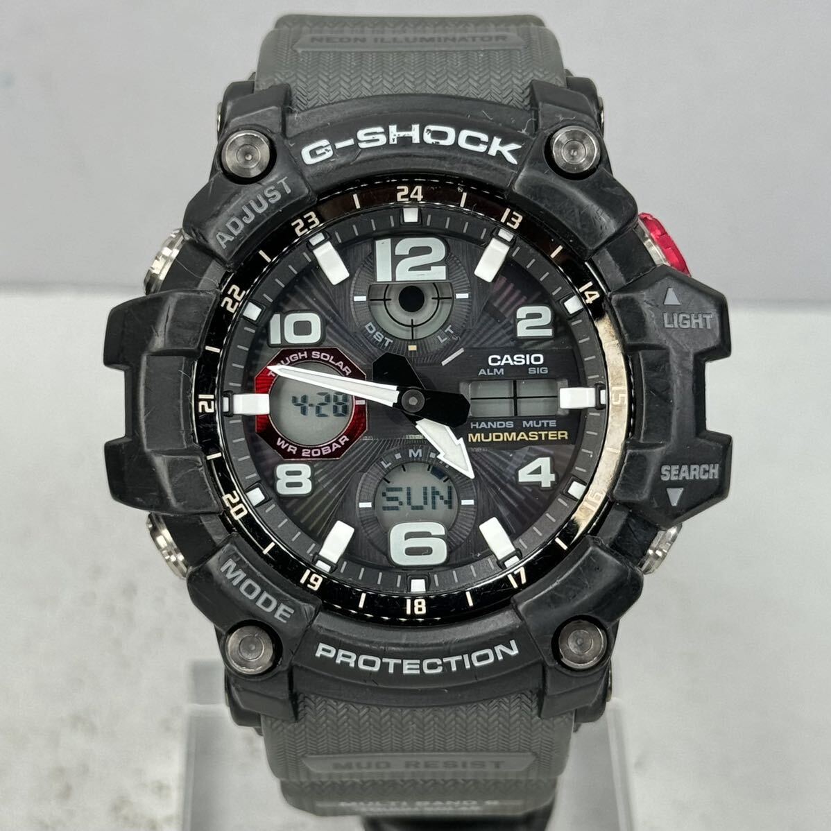 良品 G-SHOCK GWG-100-1A8JF MUDMASTERマッドマスター タフソーラー 電波受信 電波ソーラー マルチバンド6 アナデジ ブラック グレー_画像5