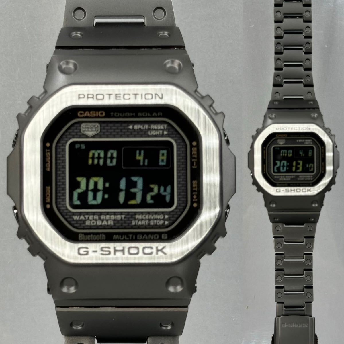 未使用同様 極美品 G-SHOCK GMW-B5000MB-1JF タフソーラー 電波受信 電波ソーラー マルチバンド6 Bluetooth搭載 メタルバンド ブラックの画像3