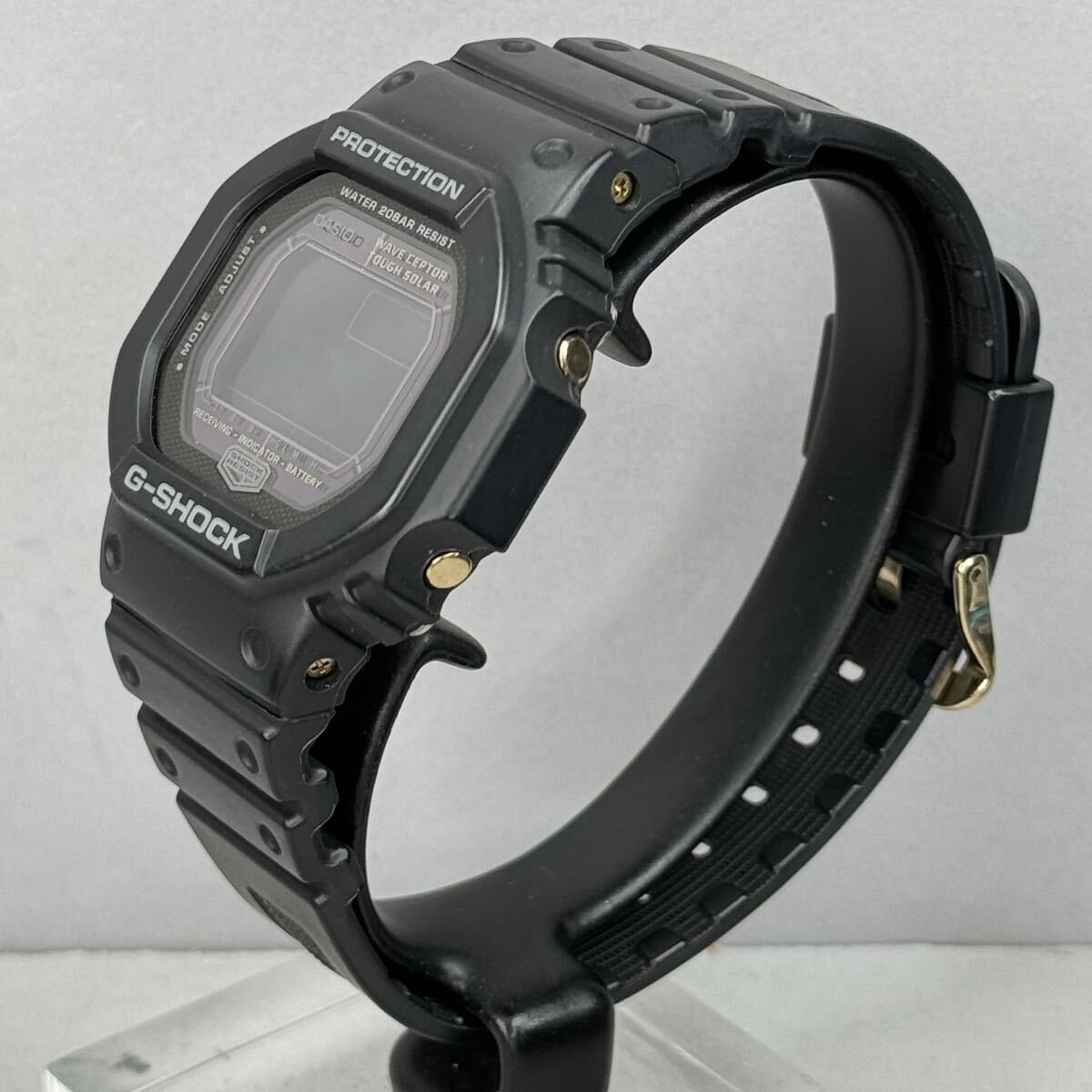 極美品 CASIO G-SHOCK GW-5600BJ-1JF The G タフソーラー 電波受信 電波ソーラー スクウェア ブラック グレー 反転液晶 スピード電波モデル_画像7