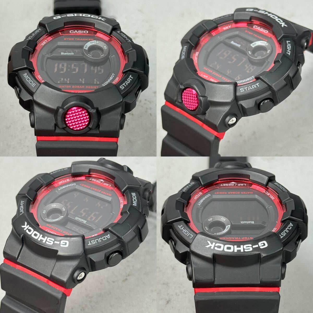 極美品 G-SHOCK GBD-800-1JF G-SQUAD ジースクワッド Bluetooth搭載モバイルリンク アナデジ ブラック レッド 反転液晶 トレーニング機能の画像4