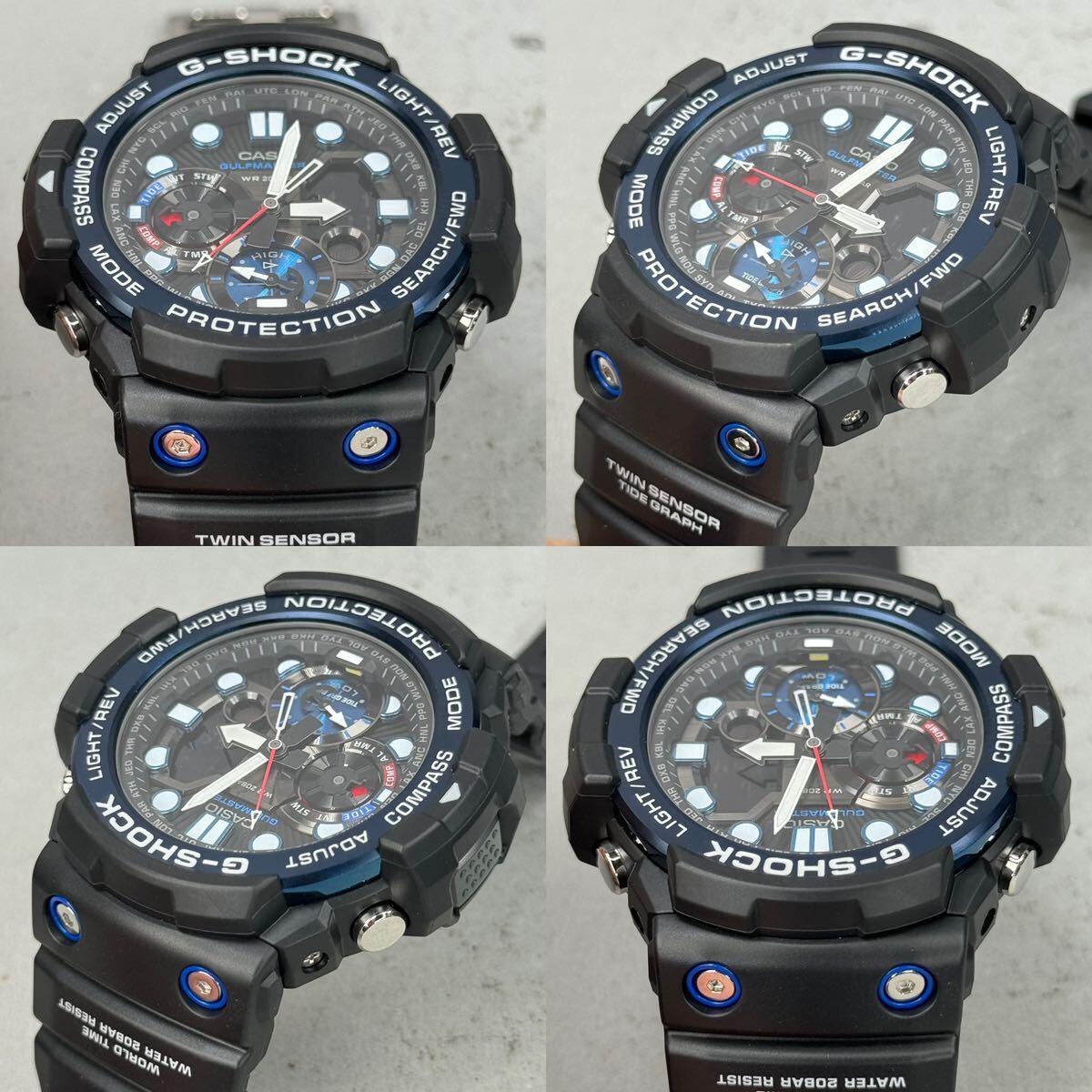 未使用 極美品 箱説タグ付G-SHOCK GN-1000B-1AJF GULFMASTER ガルフマスター 方位.温度計搭載 ツインセンサー アナデジ 反転液晶 ブラックの画像4