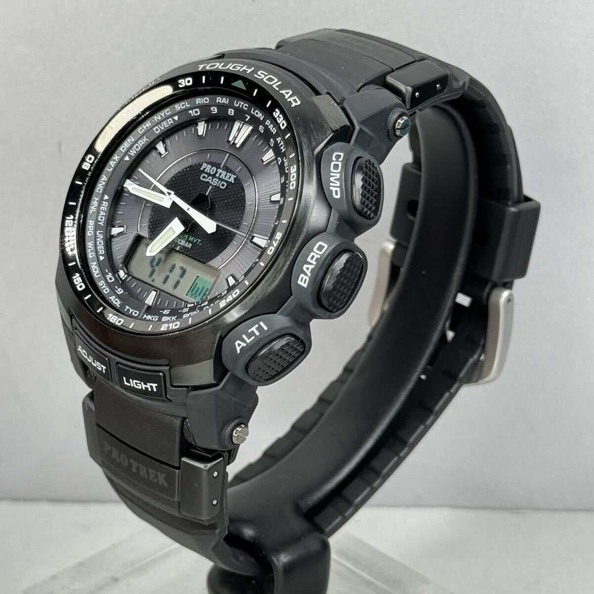 未使用同様 極美品 PROTREK PRW-5100-1JFタフソーラー 電波受信 電波ソーラー マルチバンド6 コンパス.気圧.温度トリプルセンサー ブラック_画像7