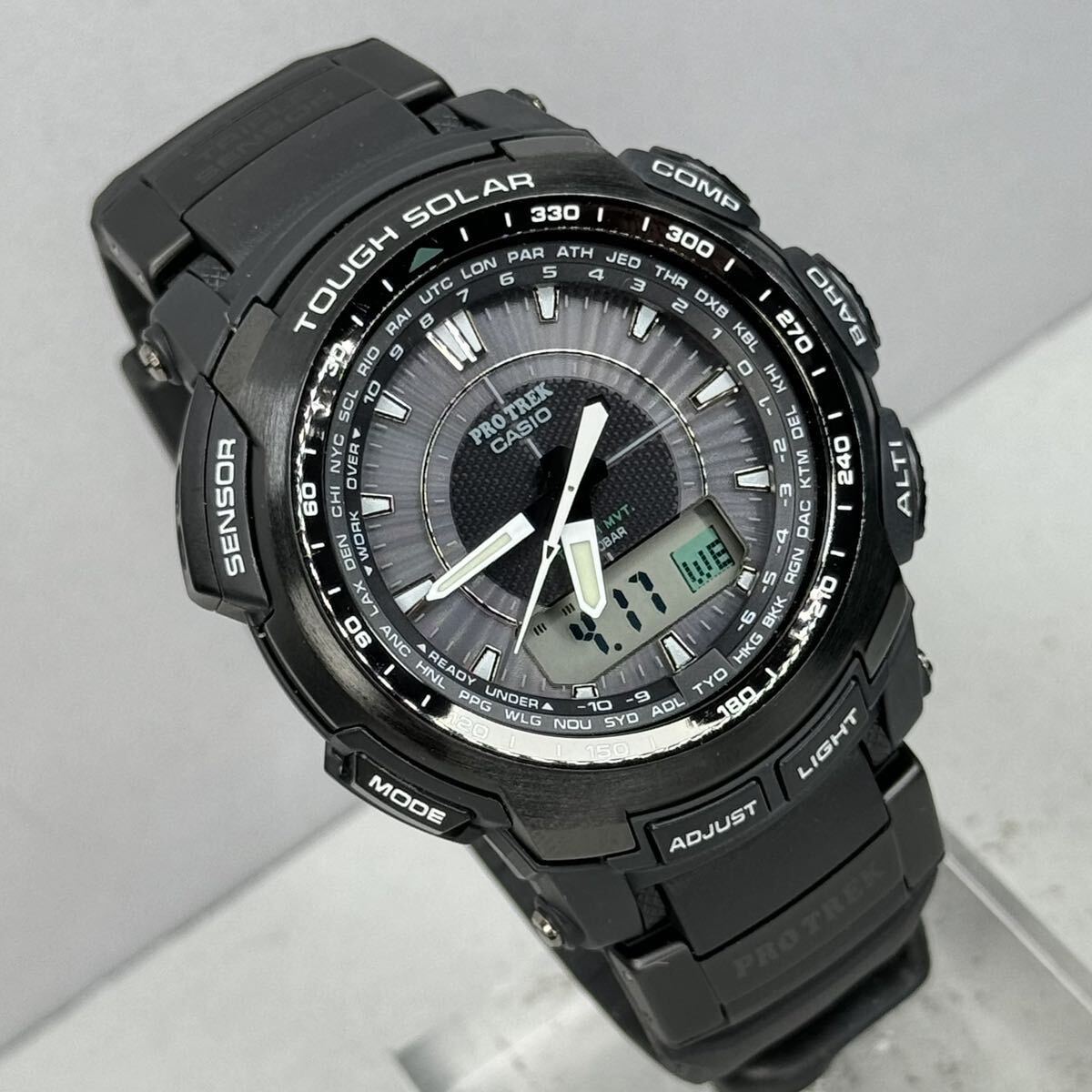 未使用同様 極美品 PROTREK PRW-5100-1JFタフソーラー 電波受信 電波ソーラー マルチバンド6 コンパス.気圧.温度トリプルセンサー ブラックの画像2