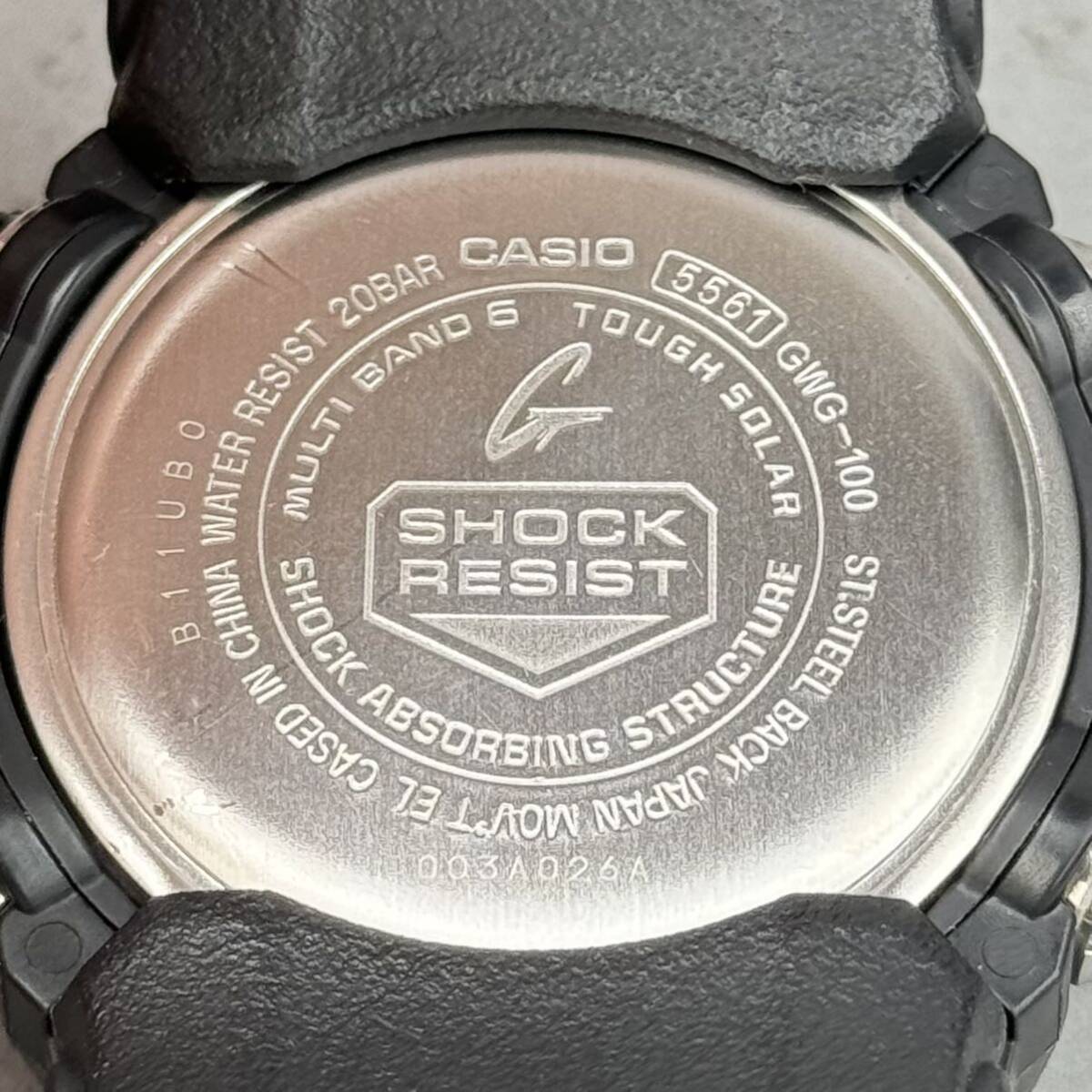 美品 G-SHOCK GWG-100-1AJF MUDMASTERマッドマスター タフソーラー 電波受信 電波ソーラー マルチバンド6 ブラック 反転液晶 アナデジの画像8