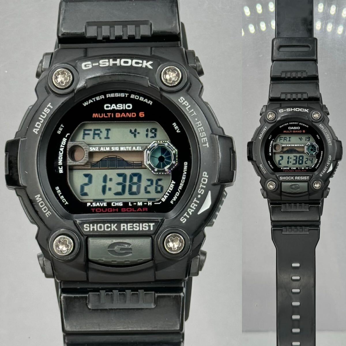 美品 G-SHOCK GW-7900-1JF タフソーラー 電波受信 電波ソーラー マルチバンド6 ブラック グレー タイドグラフ/ムーンデータ表示機能の画像3